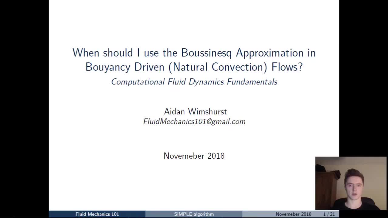 CFD理论9 Boussinesq假设 自然对流或浮力驱动下的近密度似假设_高清 720P