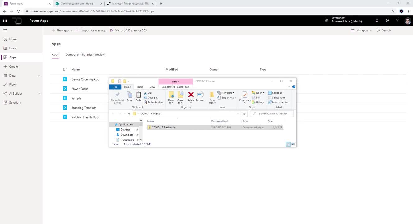 Coronavirus (COVID-19) Tracking Power App template (Setup)