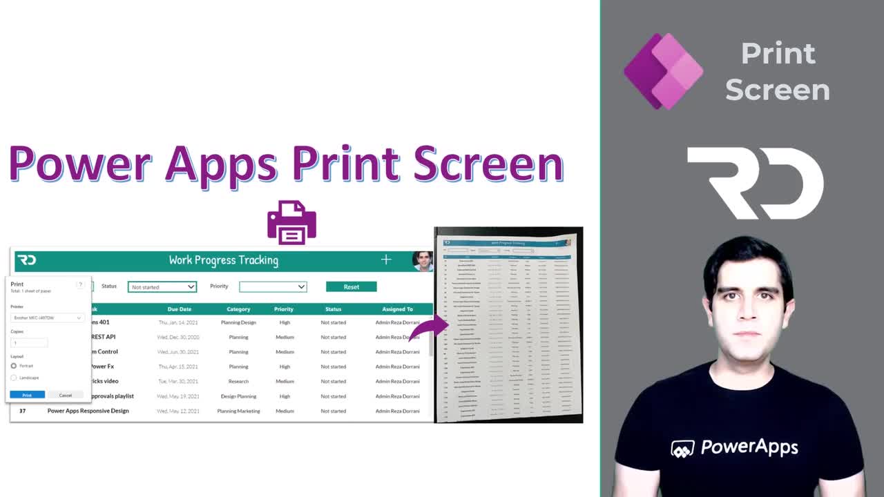 Print Screen in Power Apps - Print Form & Gallery