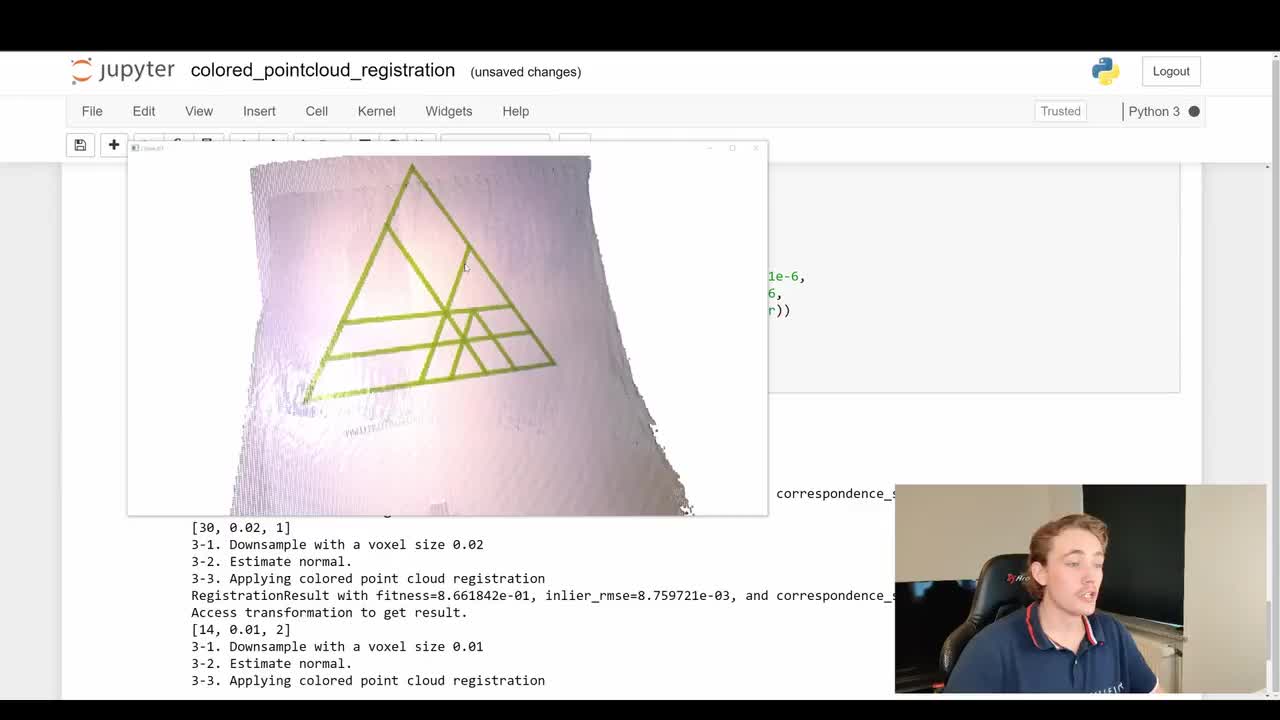Pose Estimation of Point Clouds with Colors and ICP - Point Cloud Processing in