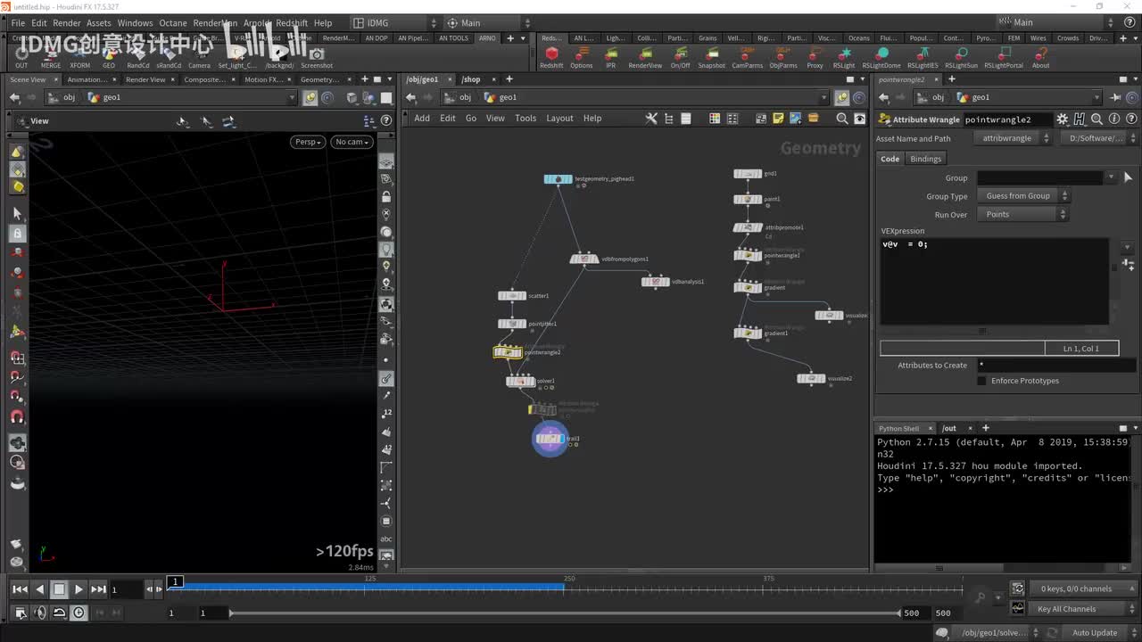 day112.vdb场驱动粒子运动part1