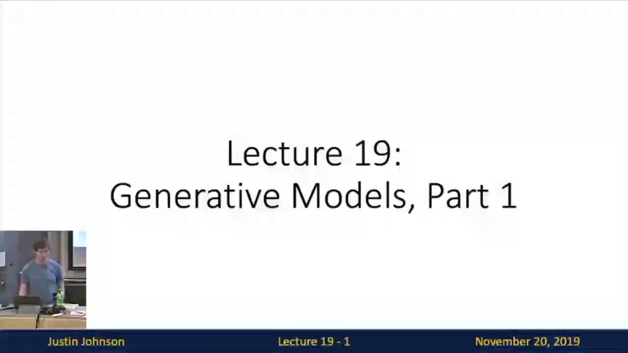 19 Generative Models I