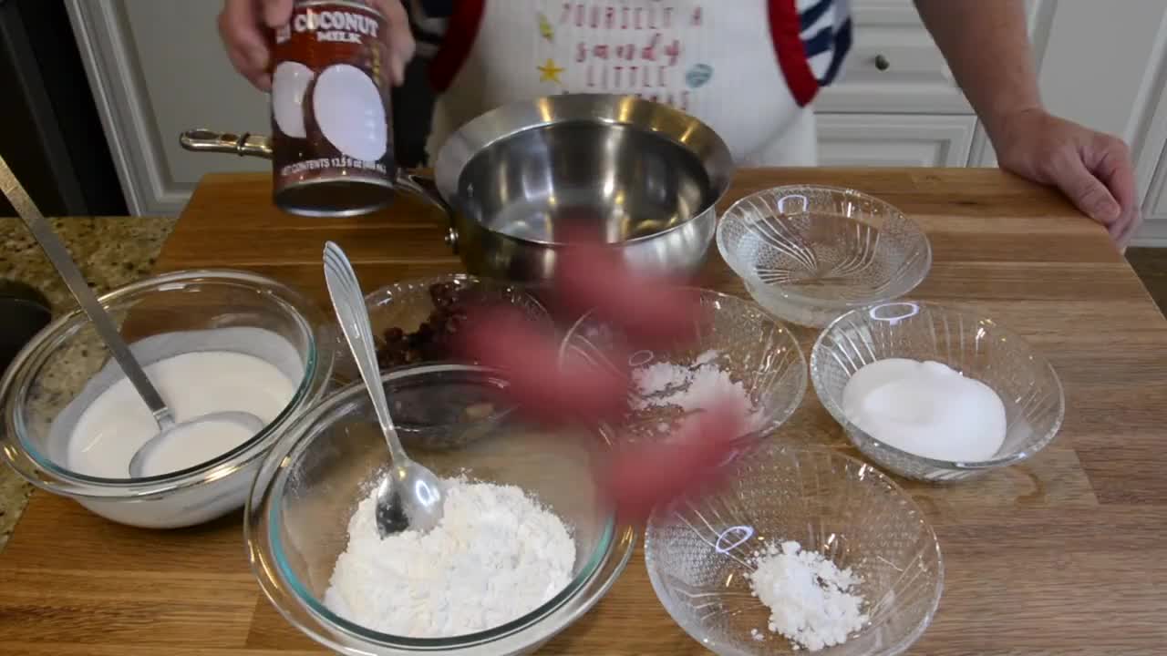 椰汁紅豆缽仔糕