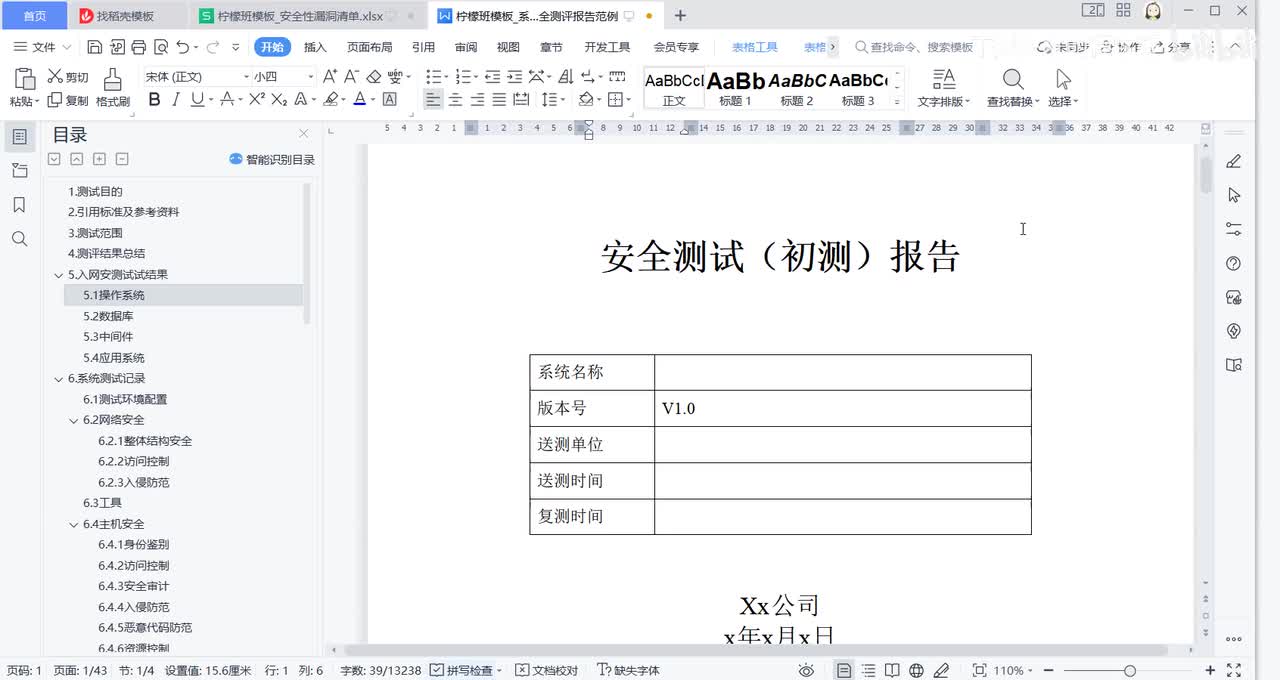 18：系统安全测评报告模板详解