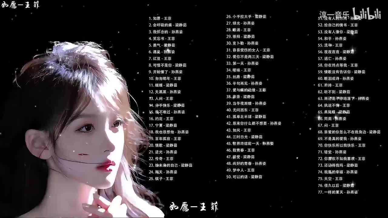 【高质量“菲、茹、燕”歌曲】王菲、梁静茹、孙燕姿（专场)