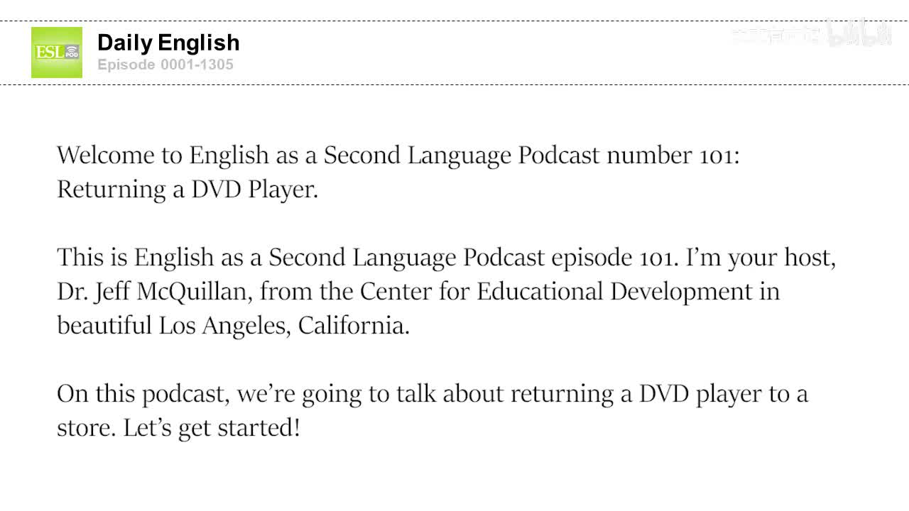 0101 Returning a DVD Player