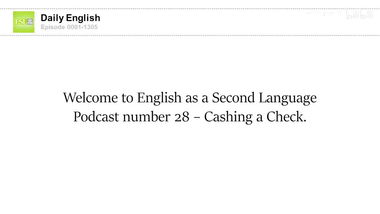 0028 Cashing a Check