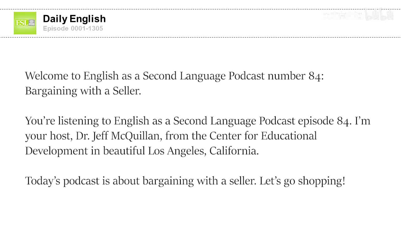 0084 Bargaining with a Seller