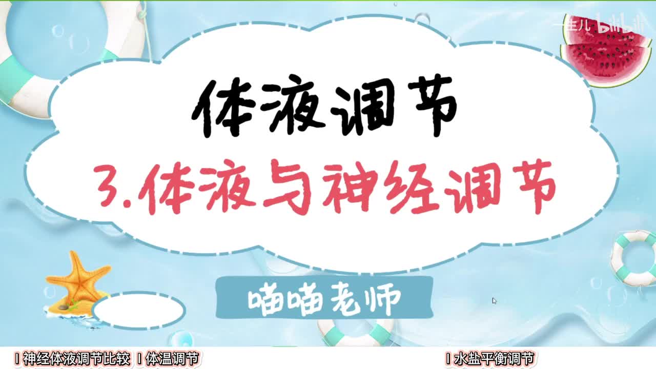 体液调节】3体液与神经调节【辞典】