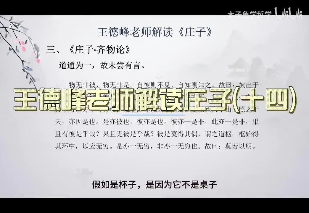 P14王德峰老师解读《庄子》1080P 高清（字幕版）