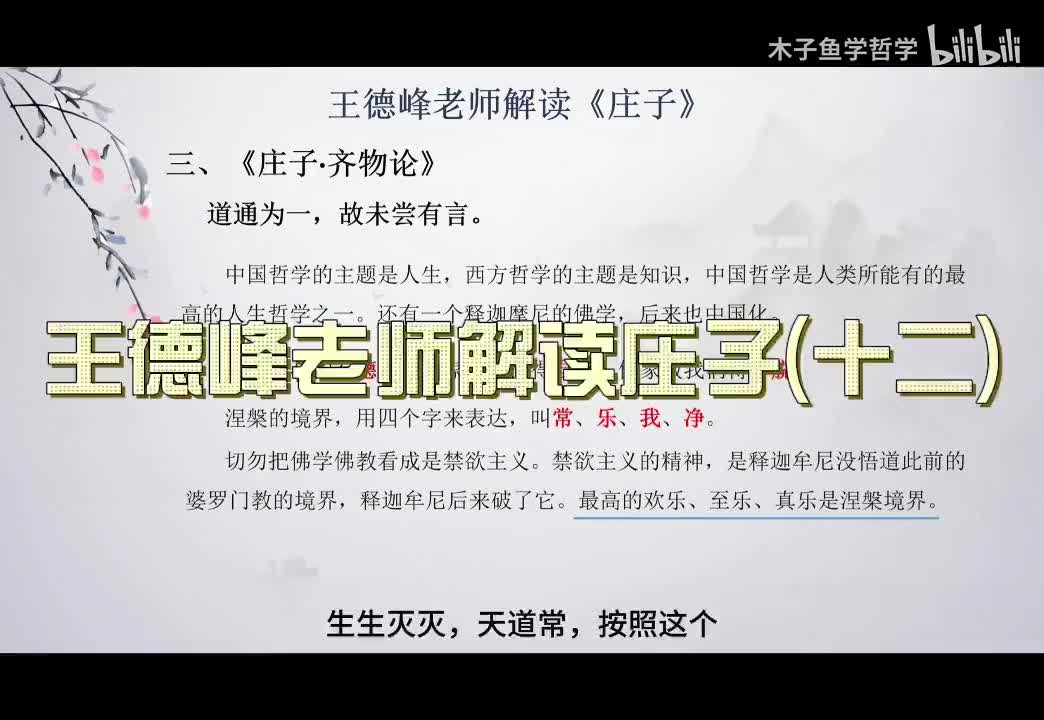 P12王德峰老师解读《庄子》1080P 高清（字幕版）