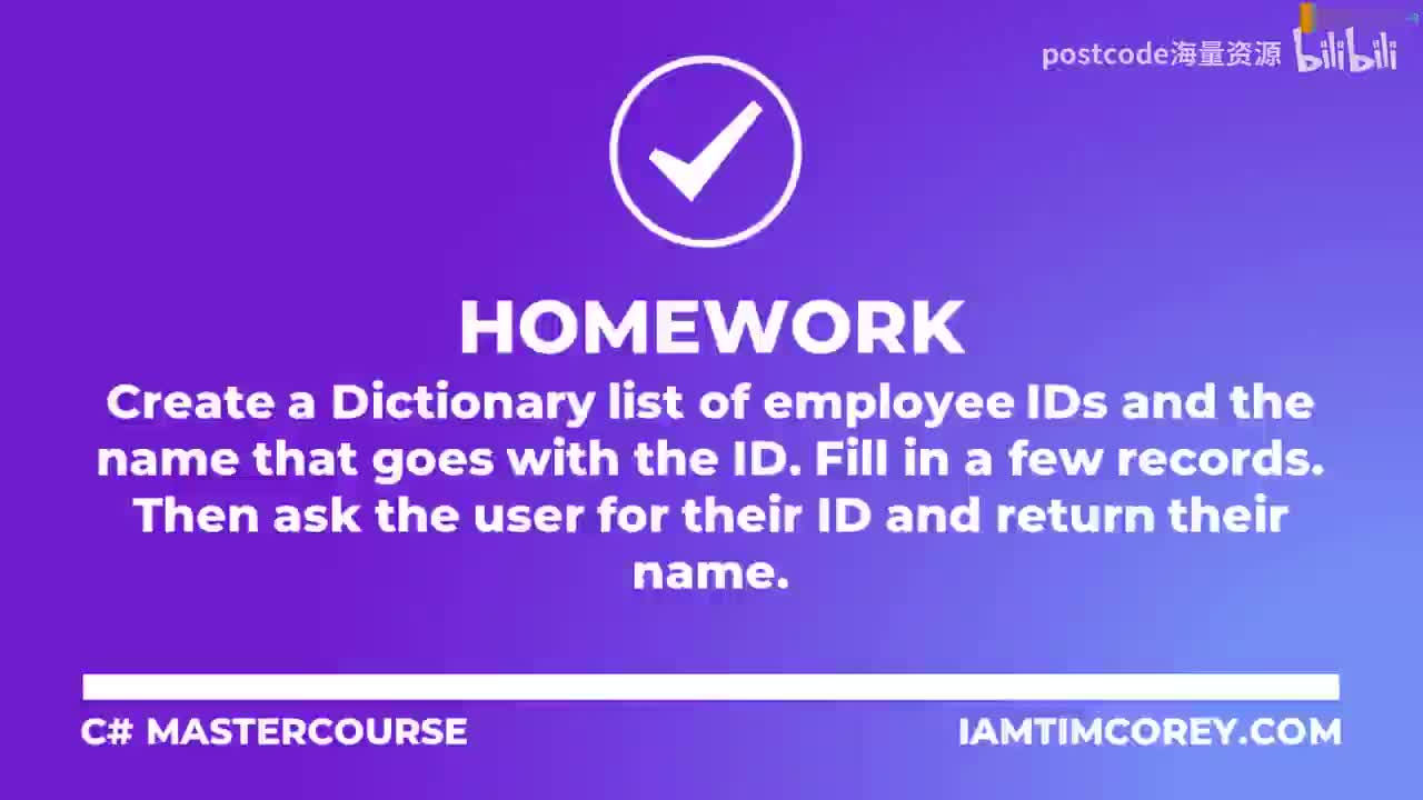 8.9. 作业 - 字典 + Homework - Dictionary