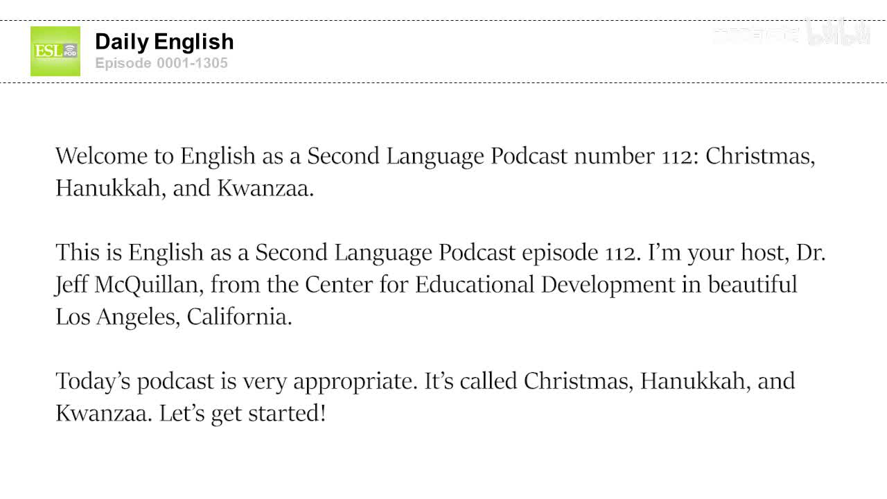 0112 – Christmas, Hanukkah, and Kwanzaa