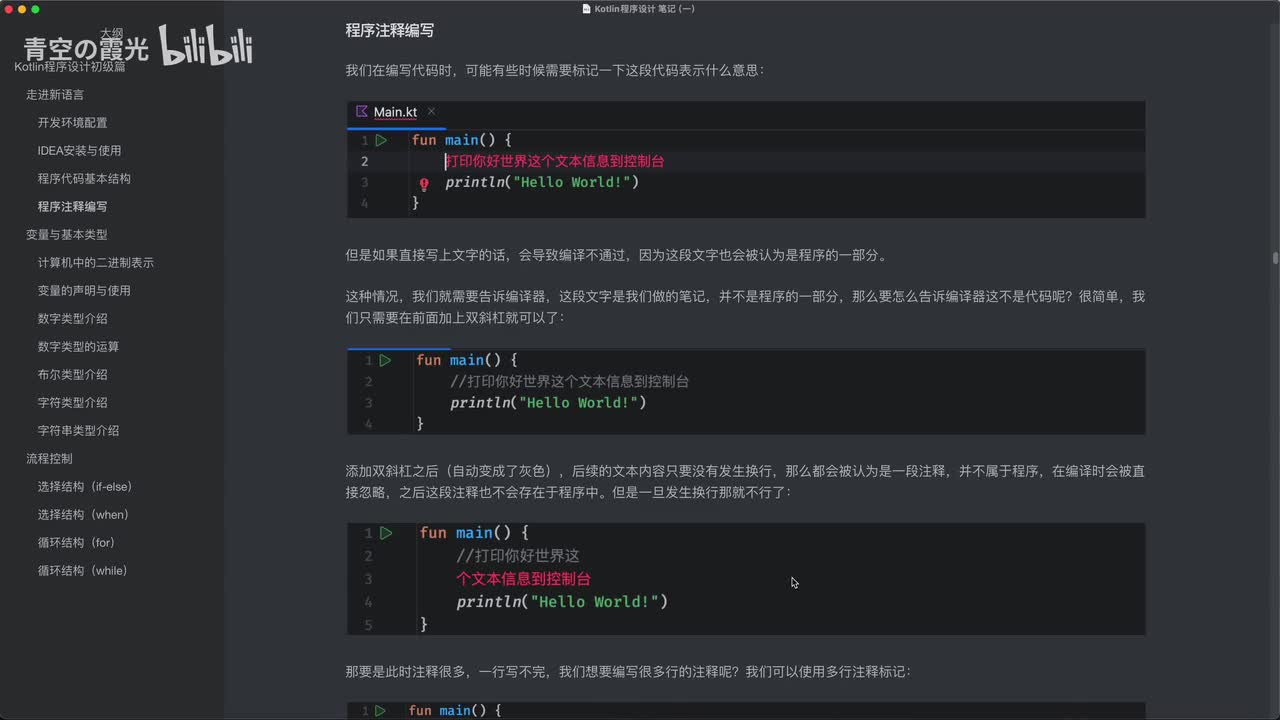 初级：程序注释的编写