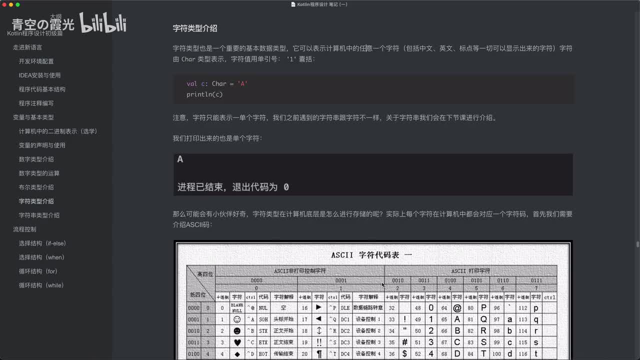 初级：字符类型介绍