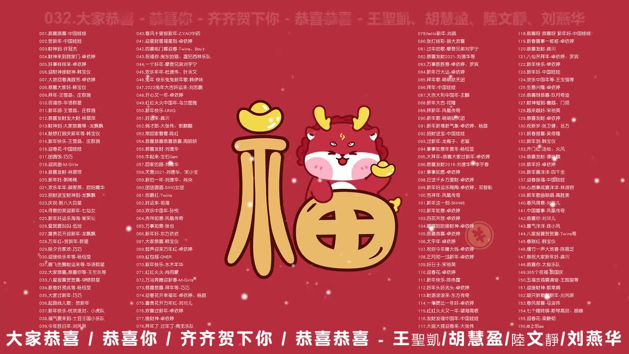 032.大家恭喜 - 恭喜你 - 齐齐贺下你 - 恭喜恭喜 - 王聖凱、胡慧盈、陸文靜、刘燕华