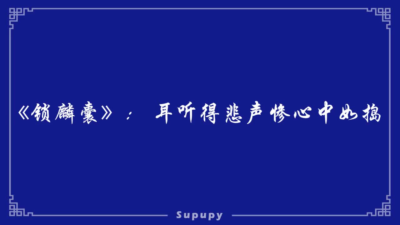 《锁麟囊》：耳听得悲声惨心中如捣