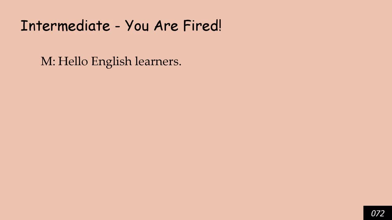 Intermediate - You Are Fired!