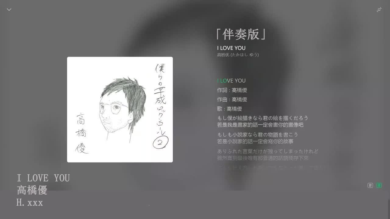 【伴奏版】高橋優「I LOVE YOU」