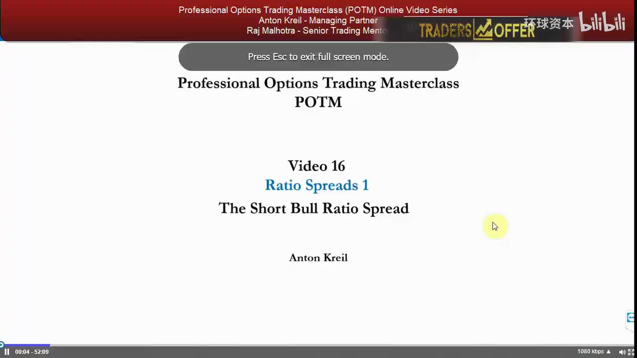 16. 比率价差 1 Ratio Spreads 1