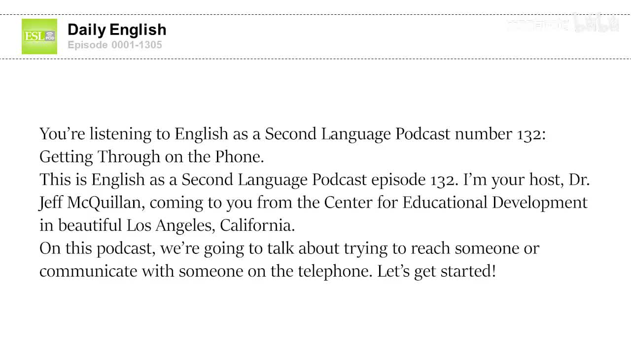 0132 Getting Through on the Phone