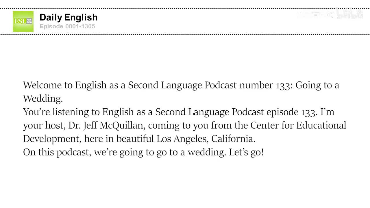 0133 Going to a Wedding