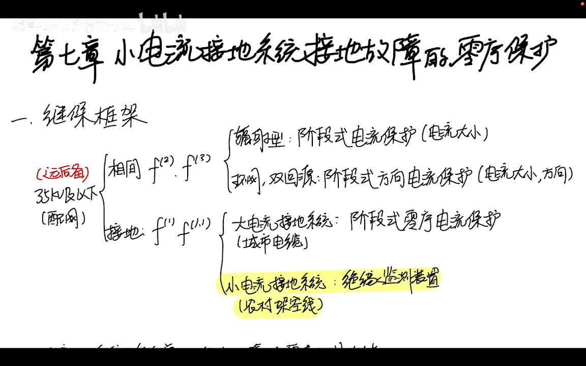 7.0 小电流接地系统接地故障的零序保护
