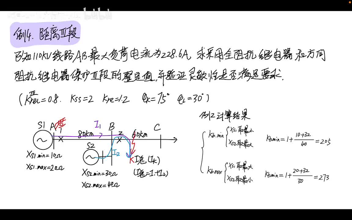 9.6 距离保护——全阻抗和方向阻抗继电器的距离Ⅲ段保护整定案例