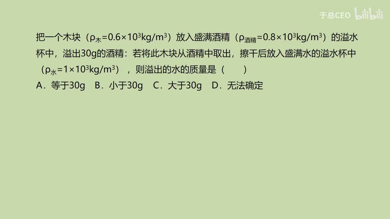 10.3.1物体的浮沉条件-题-1浮沉状态判断2