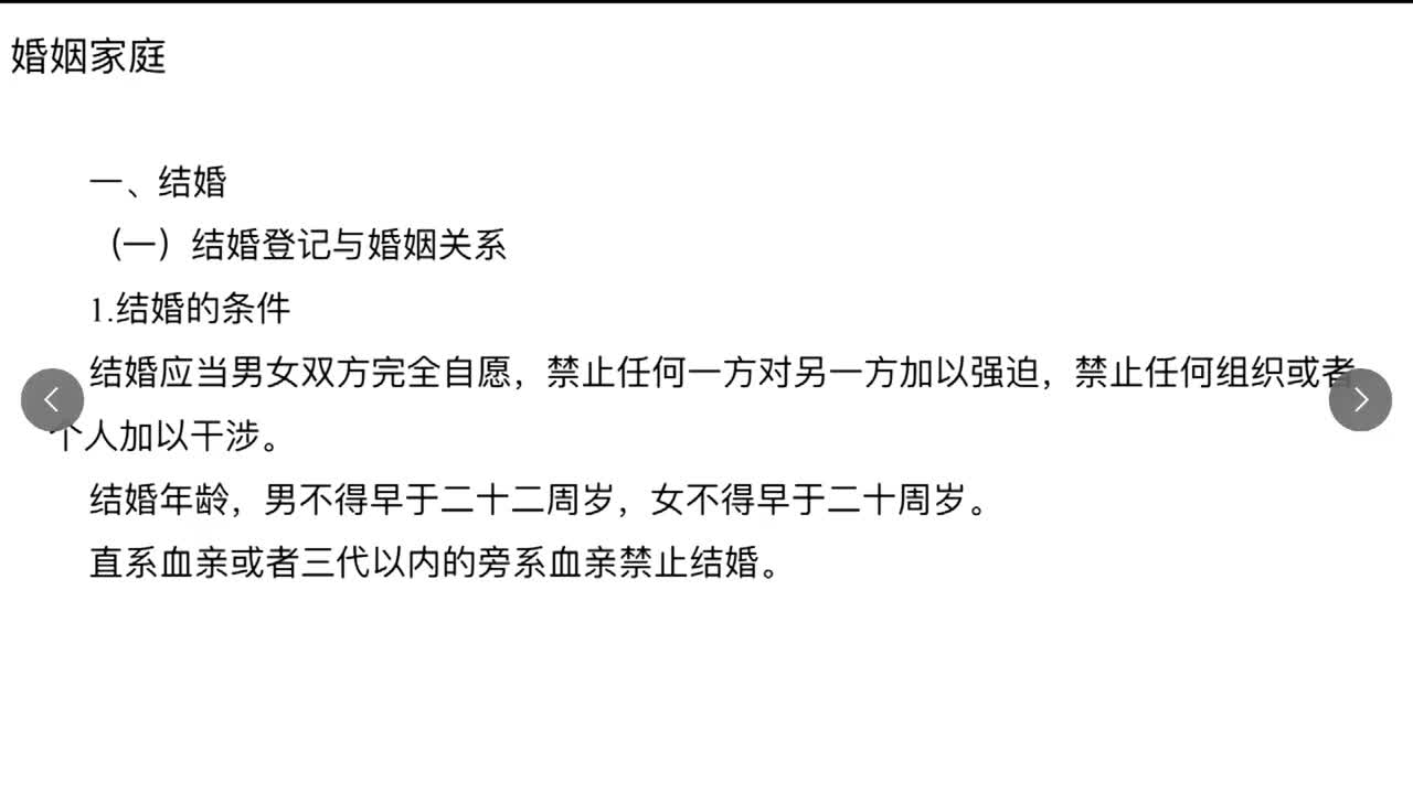 法律第22节——民法之婚姻家庭