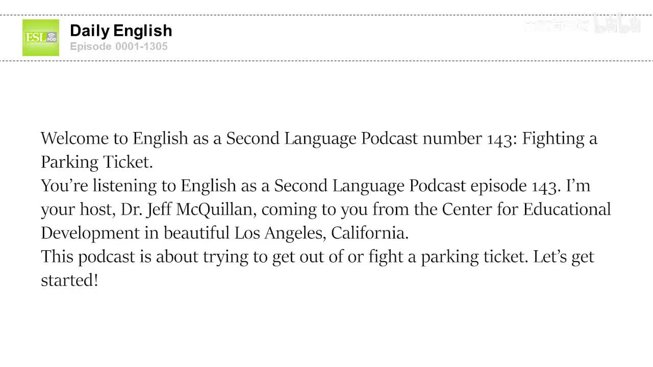 0143 Fighting a Parking Ticket