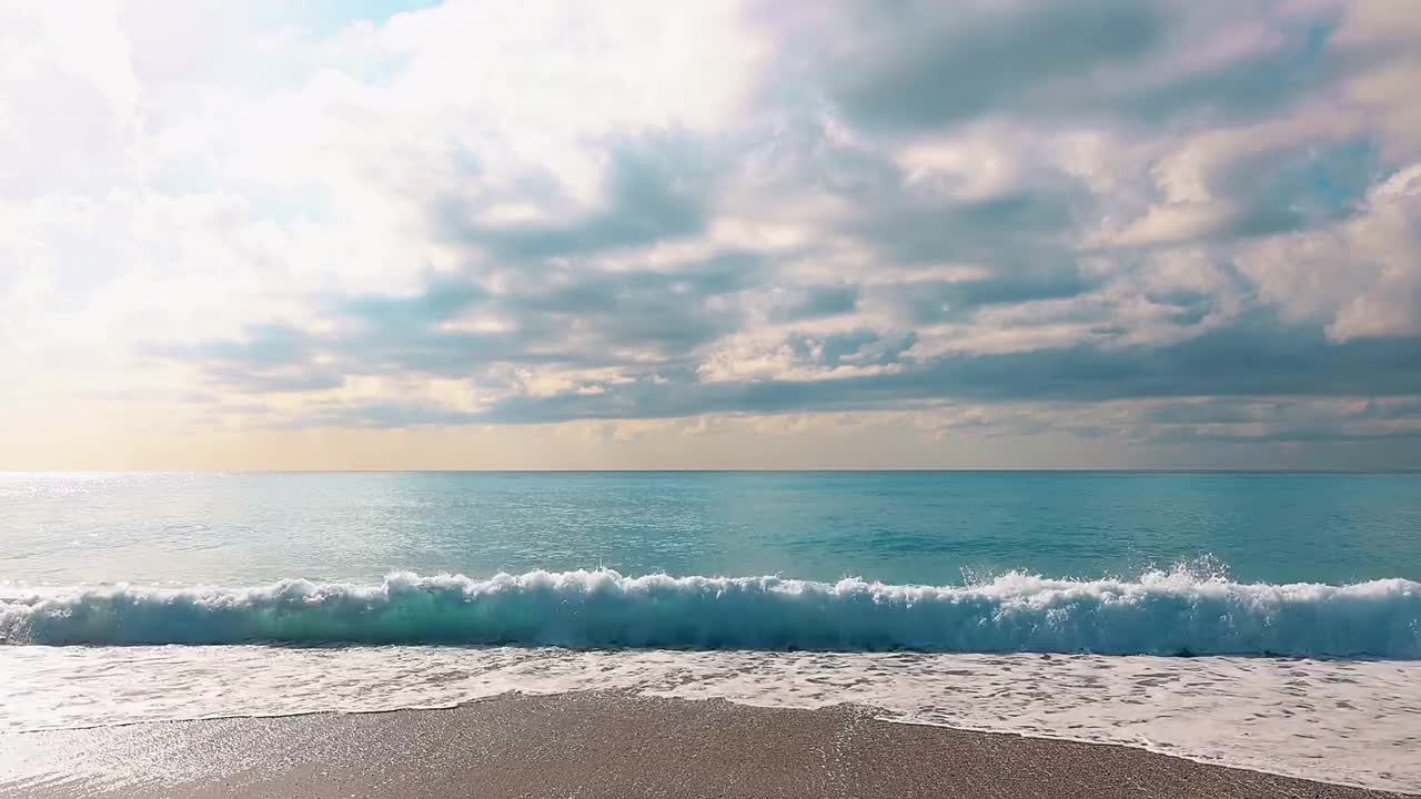 慢镜头海浪散开 泡沫 波浪 #3186