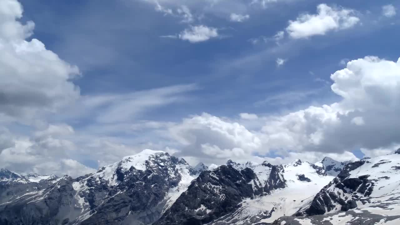 蓝天白云下的雪山 #1419