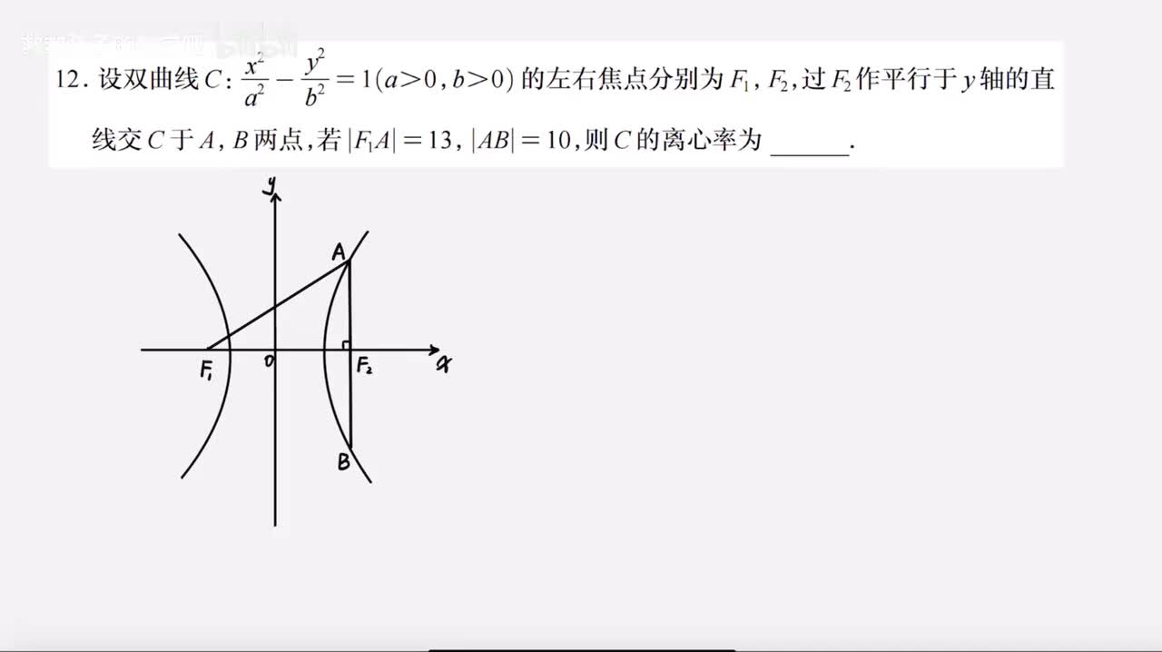 第12题双曲线离心率