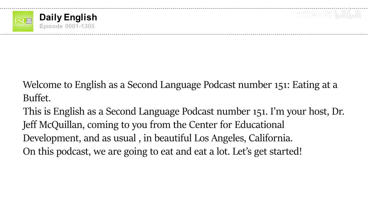 0151 Eating at a Buffet