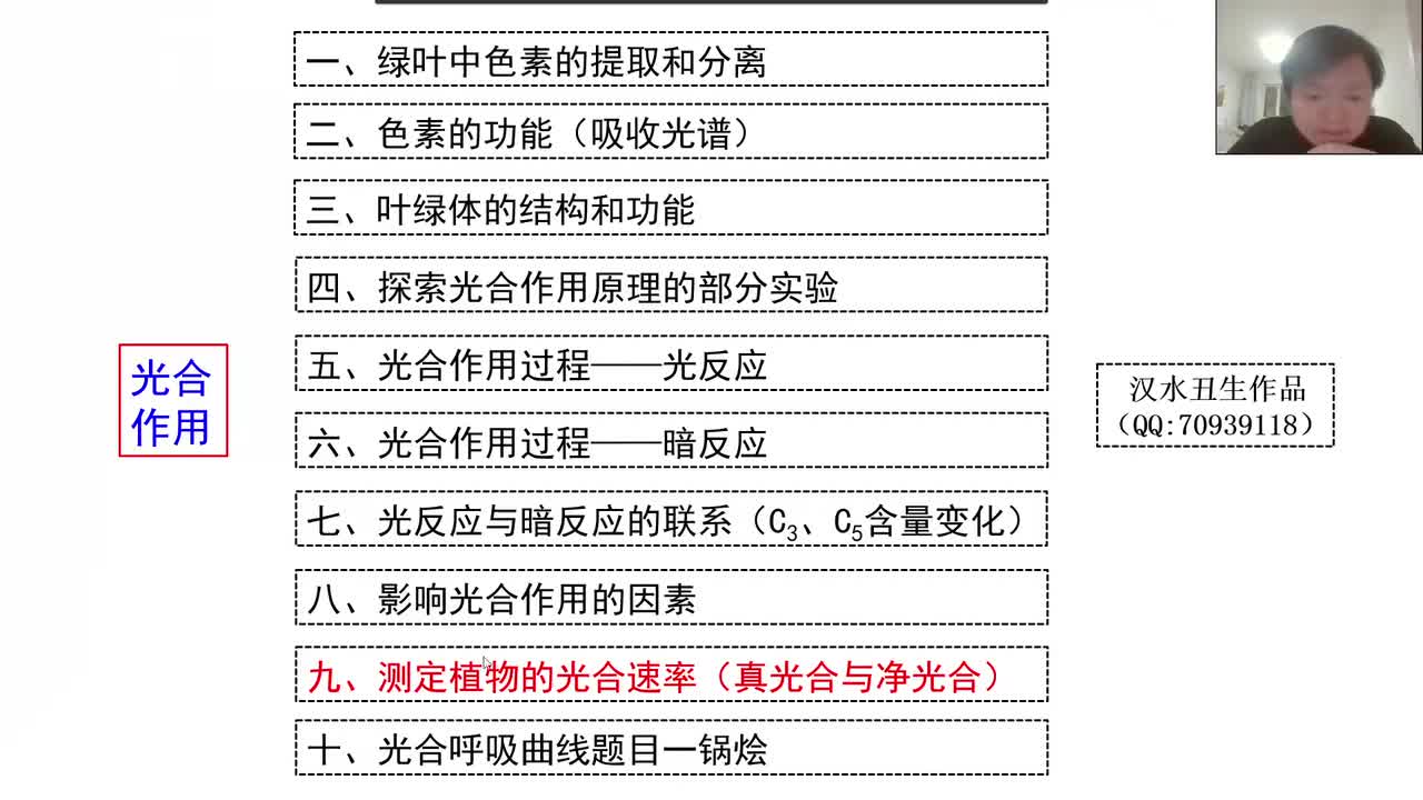 必修1第五章第4节：光合作用（9-8）测定植物的光合速率（真光合与净光合）