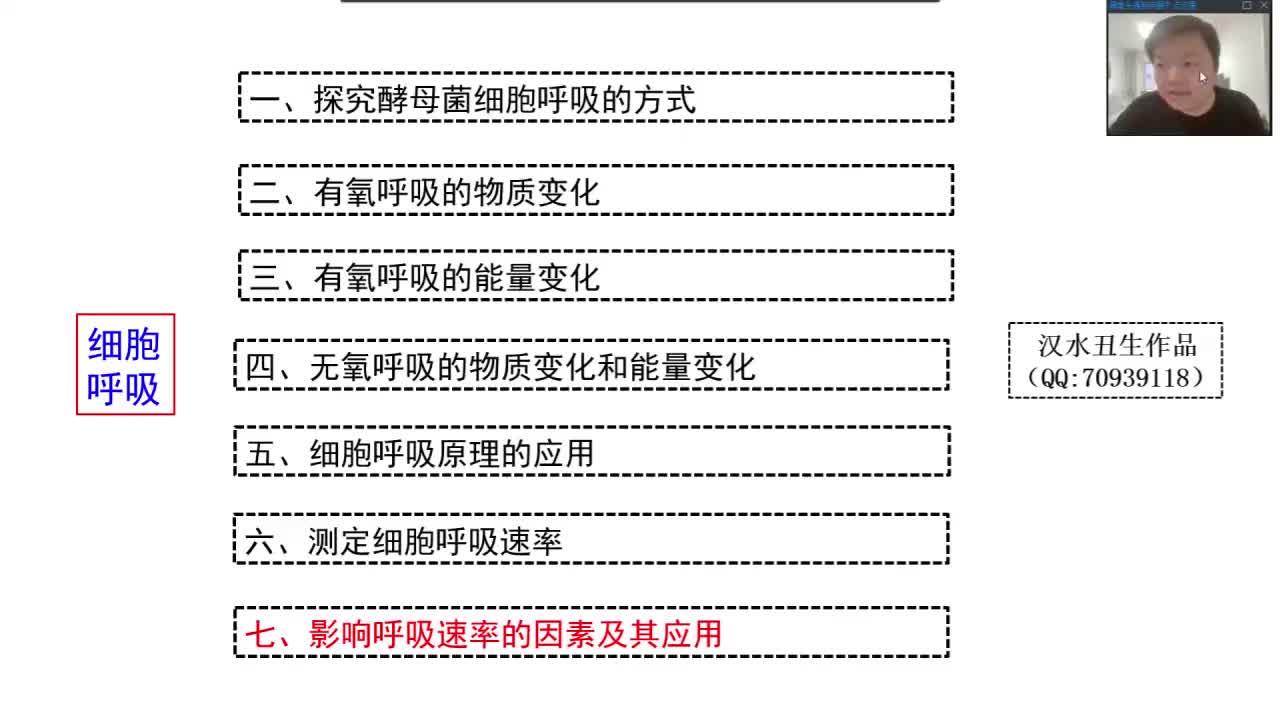 必修1第五章第3节：细胞呼吸（6-6）影响细胞呼吸速率的因素