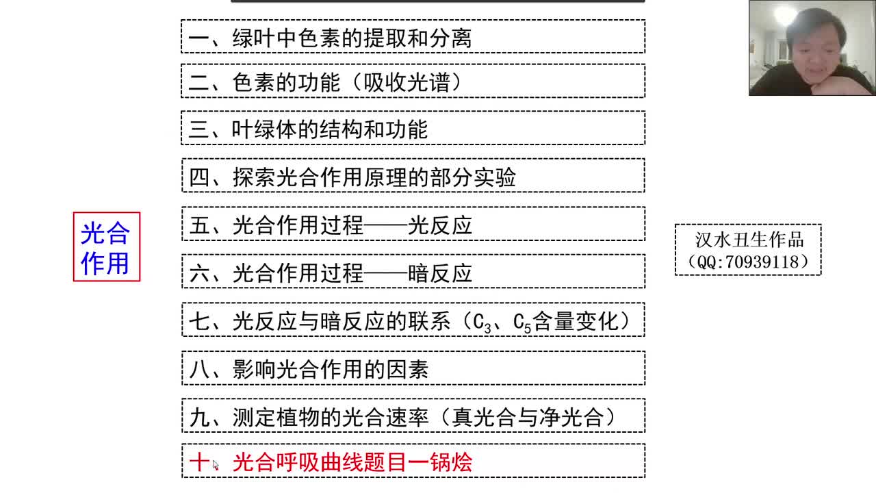 必修1第五章第4节：光合作用（9-9）光合呼吸曲线题目一锅烩