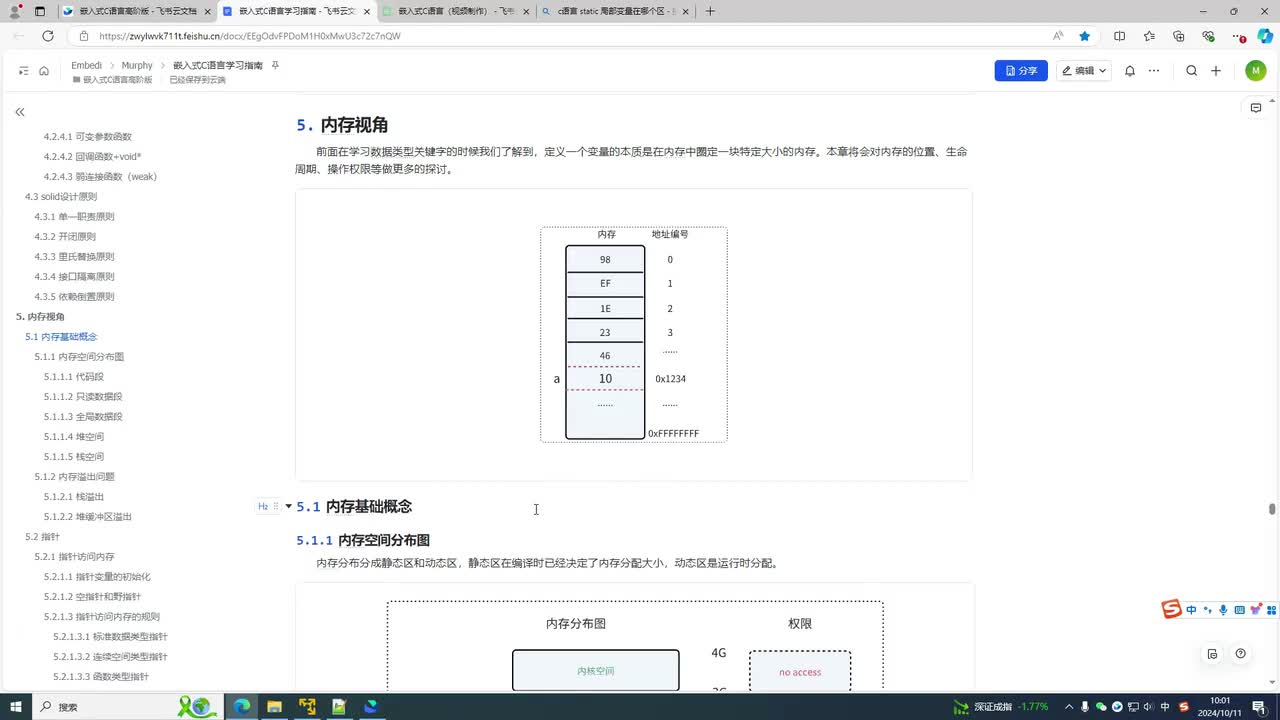 5-1 内存空间分布：C语言内功
