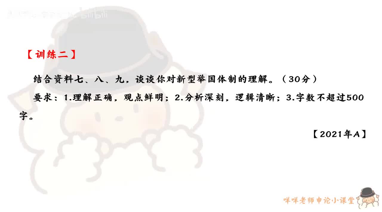 【训练二】（2021年浙江省考A卷第二题）谈谈你对新型举国体制的理解