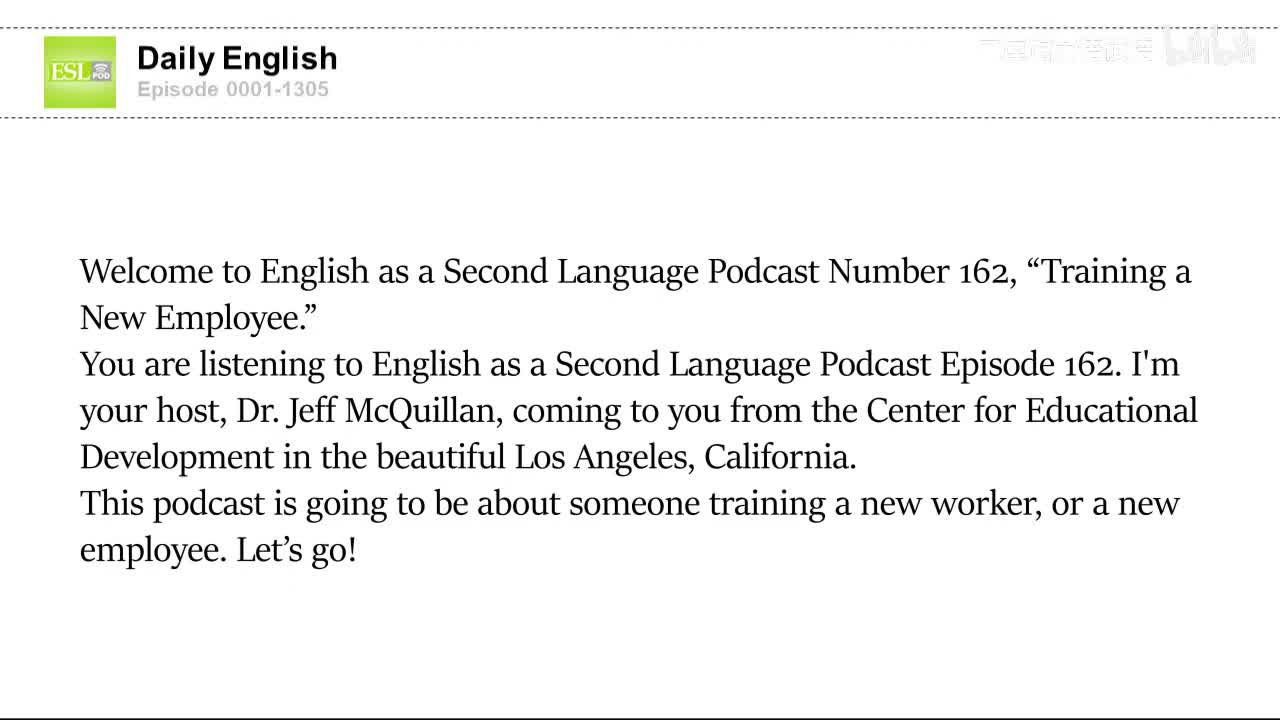 0162 Training a New Employee