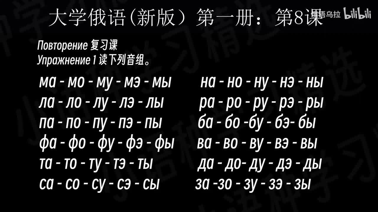 008：大学俄语(新版)第一册：第八课