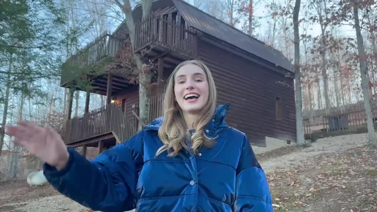 参观森林小木屋