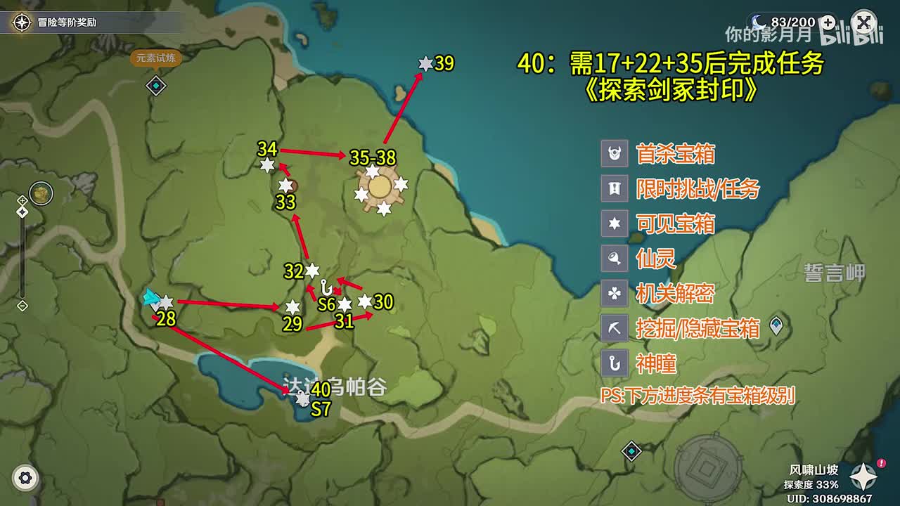 达达乌帕谷(2) 共13个(28-40)成就数40 神瞳6-7