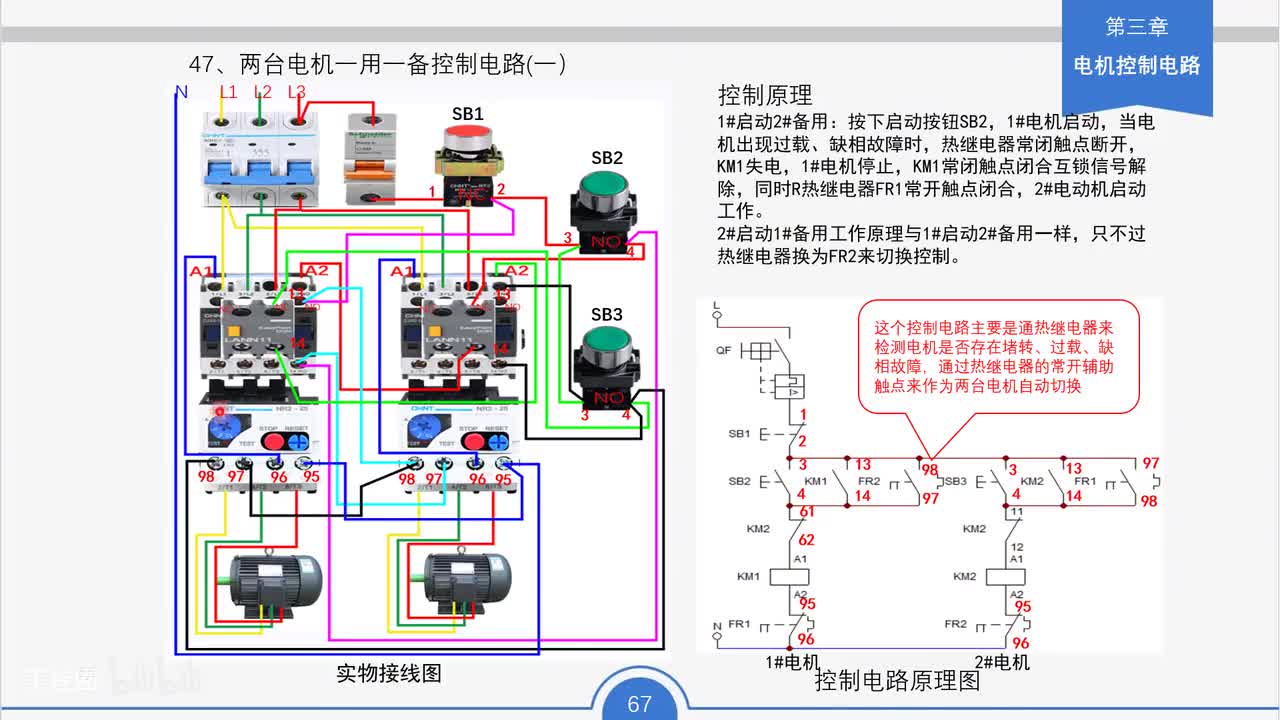 58_两台电机一用一备控制电路(一）工作原理与接线要点）