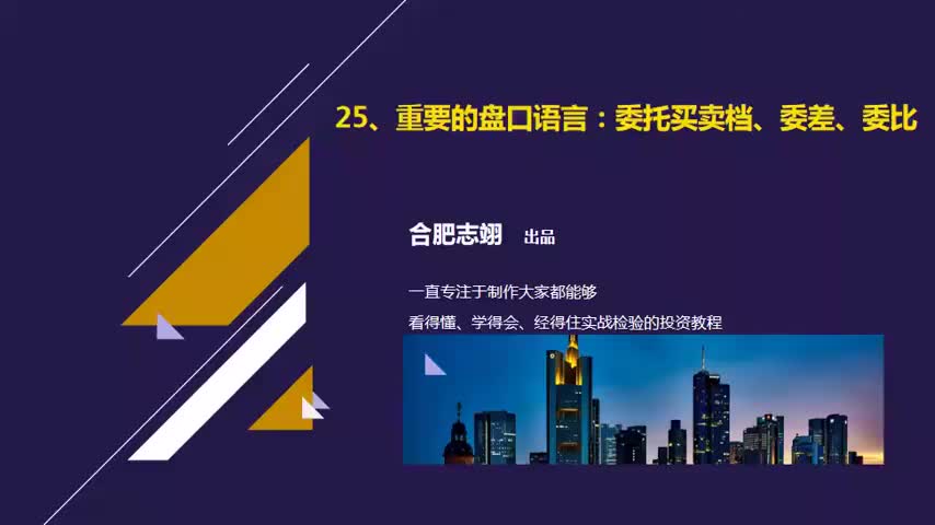 25.重要的盘口数据解读：委托买卖档、委差、委比