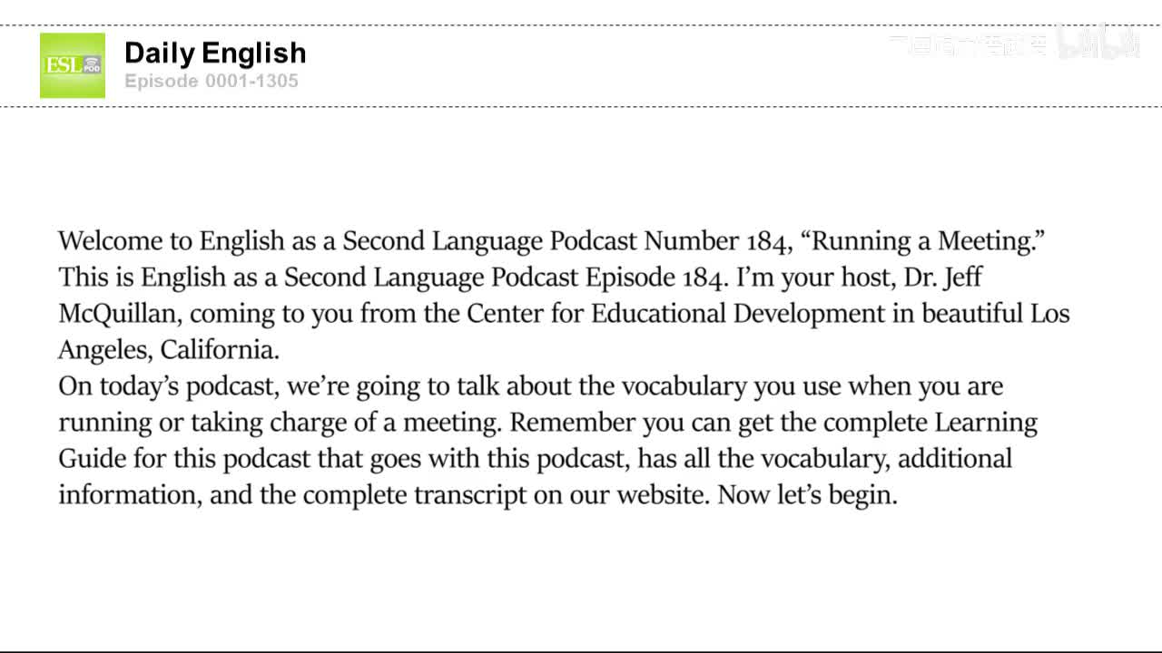 0184 Running a Meeting