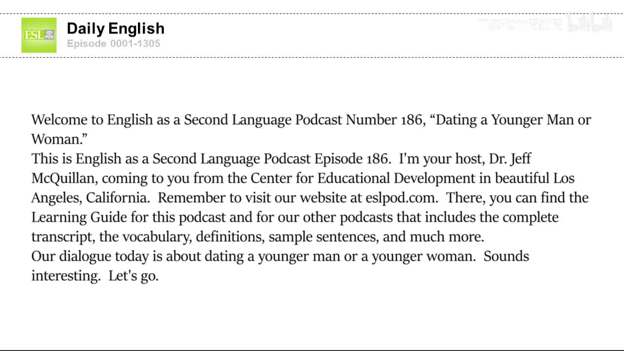 0186 Dating a Younger Man or Woman