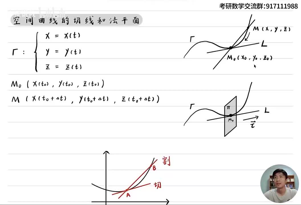 预备知识1：空间曲线的切线和法平面