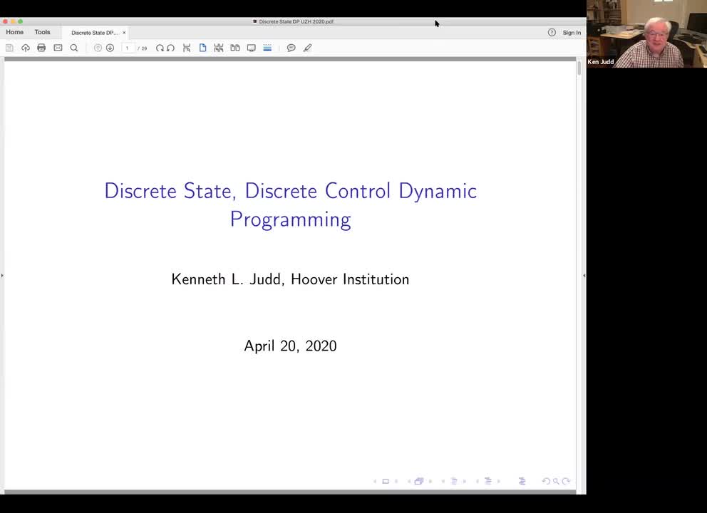 Lecture 16- Dynamic Programming - discrete state